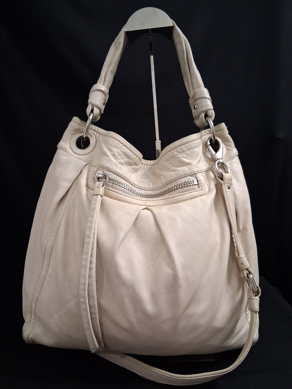 Coach Parker Ivory Leather Hippie Carryall Shoulder Bag 13411